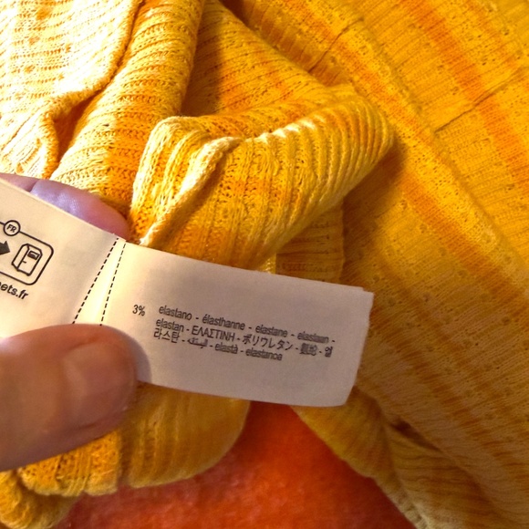 Zara yellow and orange rustic knit midi dress made in Europe NWT - Picture 10 of 11